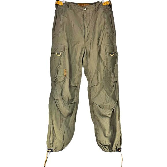 ABERCROMBIE & FITCH Vintage 90s Paratrooper Cargo Pants Olive Green Size M - Picture 1 of 8